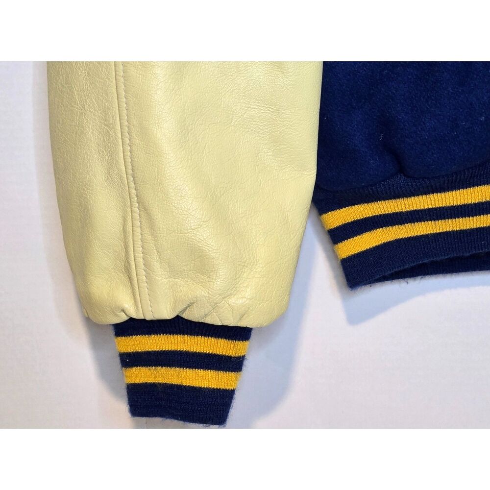 Game Sportswear Varsity Jacket 2004 Wool Leather USA Made Men's Size XL Blue - Picture 5 of 9